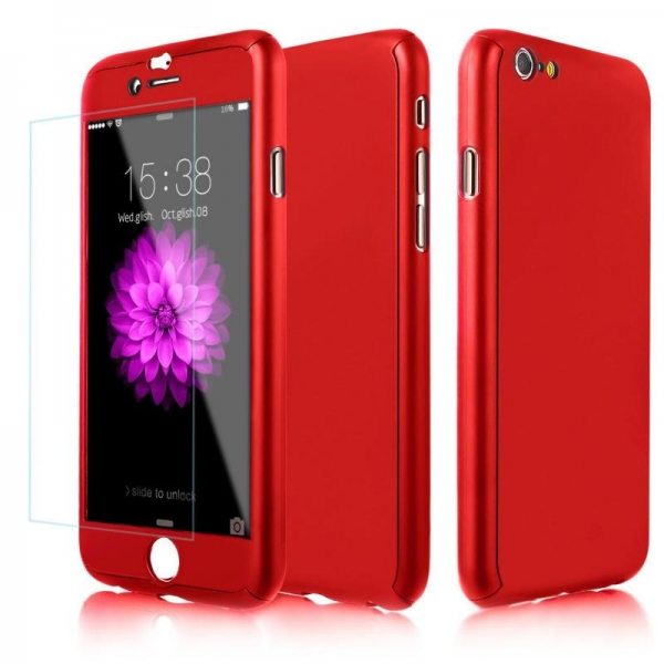 Handy Schutz Hülle für iPhone 7 5s SE 6s 6 Plus 360° Full Cover Bumper Case Glas