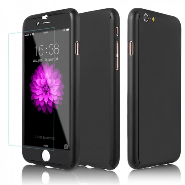 Handy Schutz Hülle für iPhone 7 5s SE 6s 6 Plus 360° Full Cover Bumper Case Glas