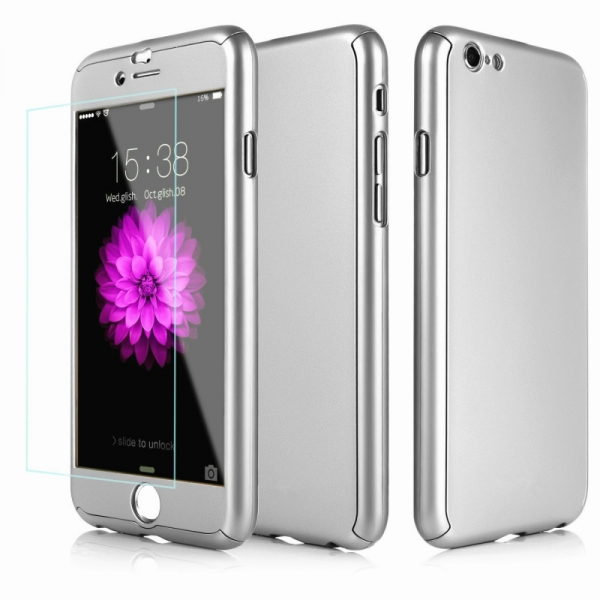 Handy Schutz Hülle für iPhone 7 5s SE 6s 6 Plus 360° Full Cover Bumper Case Glas