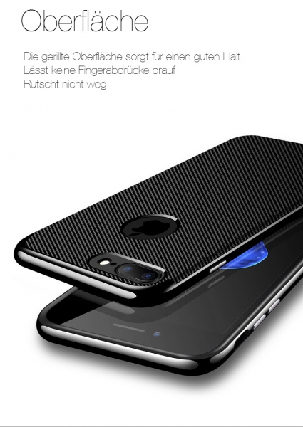 Handy Hülle für iPhone 7 6s Plus 360° Schutzhülle Bumper Case Tasche Echt Glas