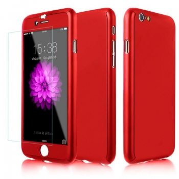 Handy Schutz Hülle für iPhone 7 5s SE 6s 6 Plus 360° Full Cover Bumper Case Glas